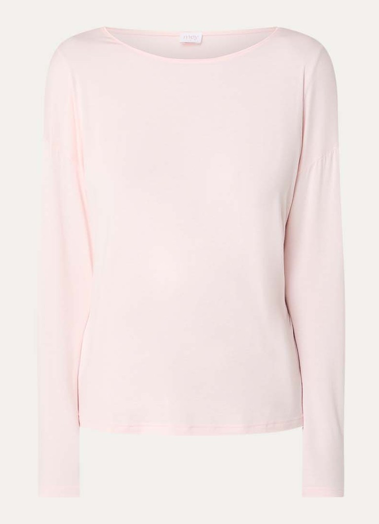 Mey Dames Pyjamatop met ronde hals in de kleur Lichtroze, maat: L