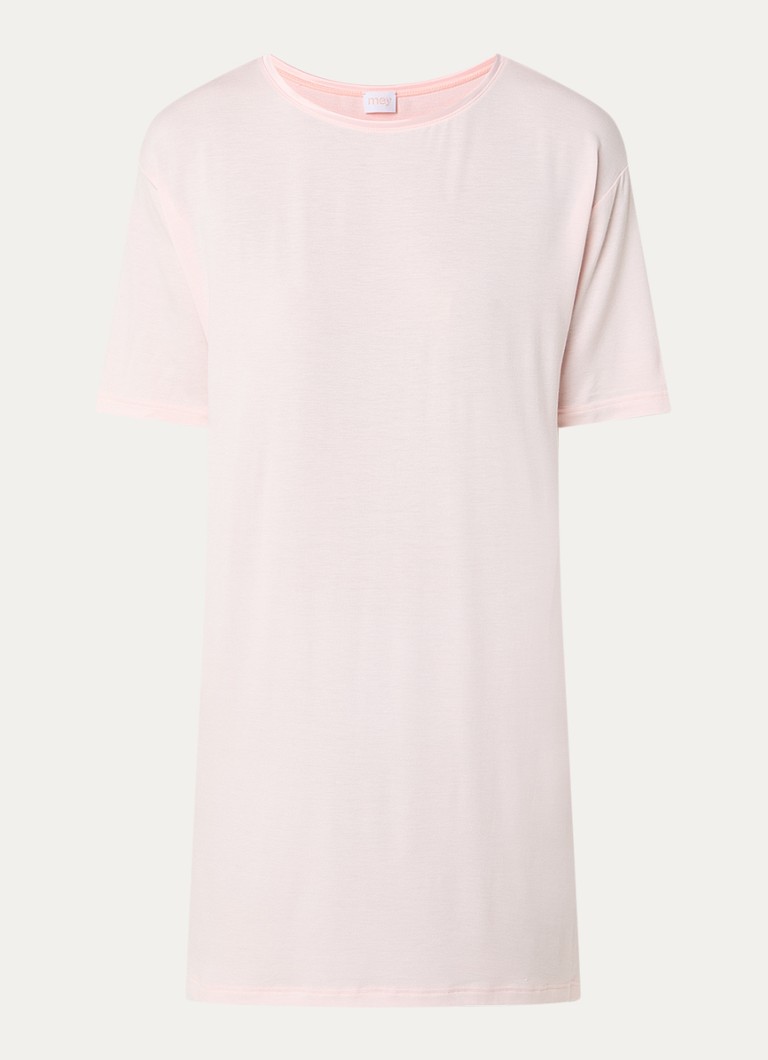 Mey Dames Nachthemd met V-hals in de kleur Lichtroze, maat: XL
