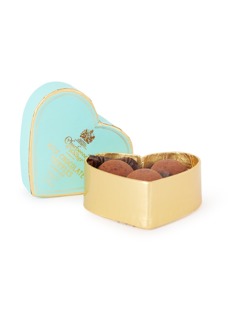 Charbonnel et Walker Mini Heart melkchocolade truffels 34 gram Turquoise - Deal