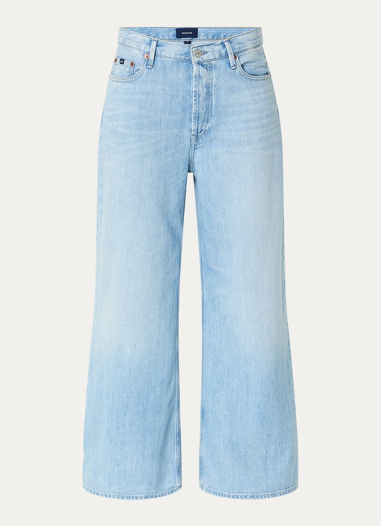 Denham Dames Izzy high waist wide leg jeans met lichte wassing in de kleur Indigo, maat: W27/L32