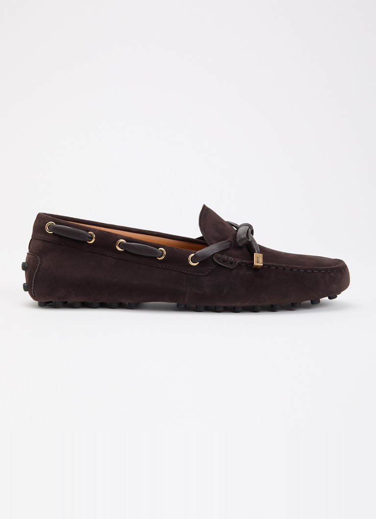 Tod's Dames Gommino mocassin van suède in de kleur Donkerbruin, maat: 38