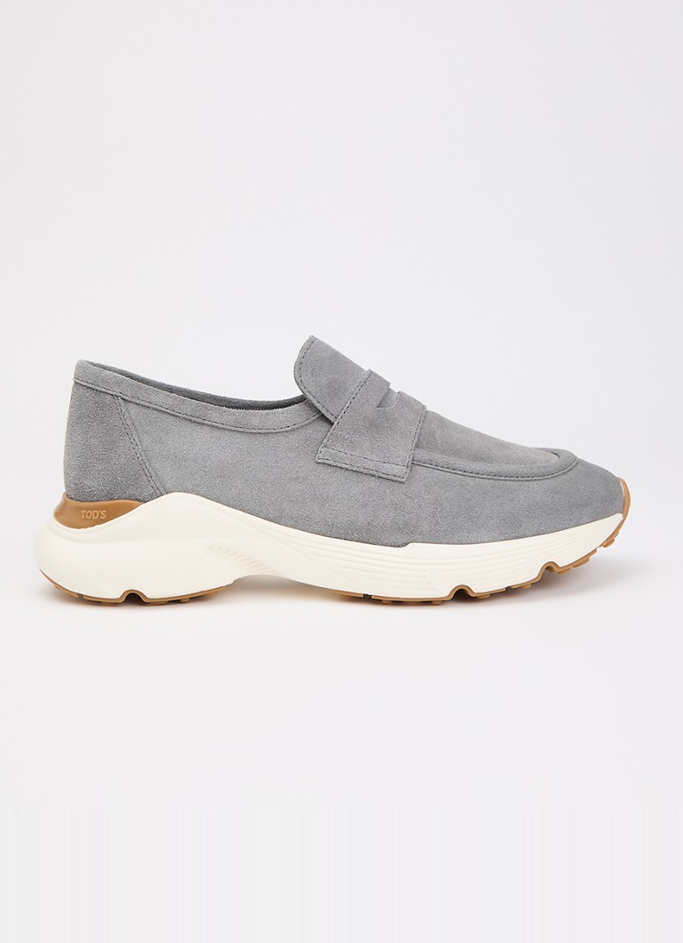 Tod's Dames Sneaker van suède in de kleur Grijs, maat: 41
