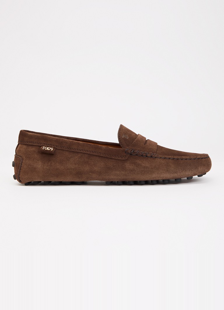Tod's Dames Gommino mocassin van kalfssuède in de kleur Donkerbruin, maat: 41