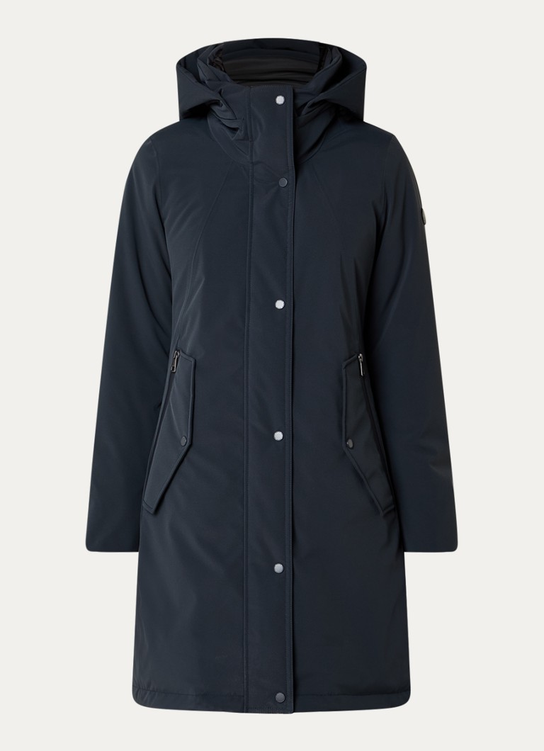 Creenstone Dames Gabriella gewatteerde parka met ritszakken in de kleur Donkerblauw, maat: 46