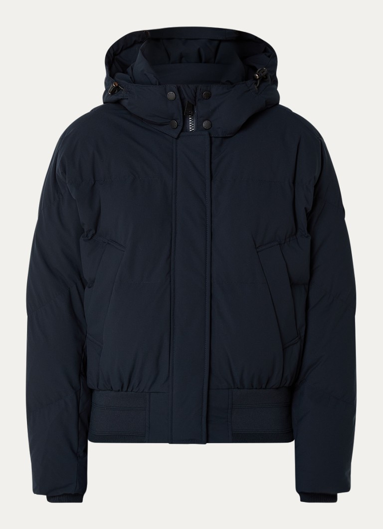 Airforce Dames Gewatteerd bomberjack met afneembare capuchon in de kleur Donkerblauw, maat: XS