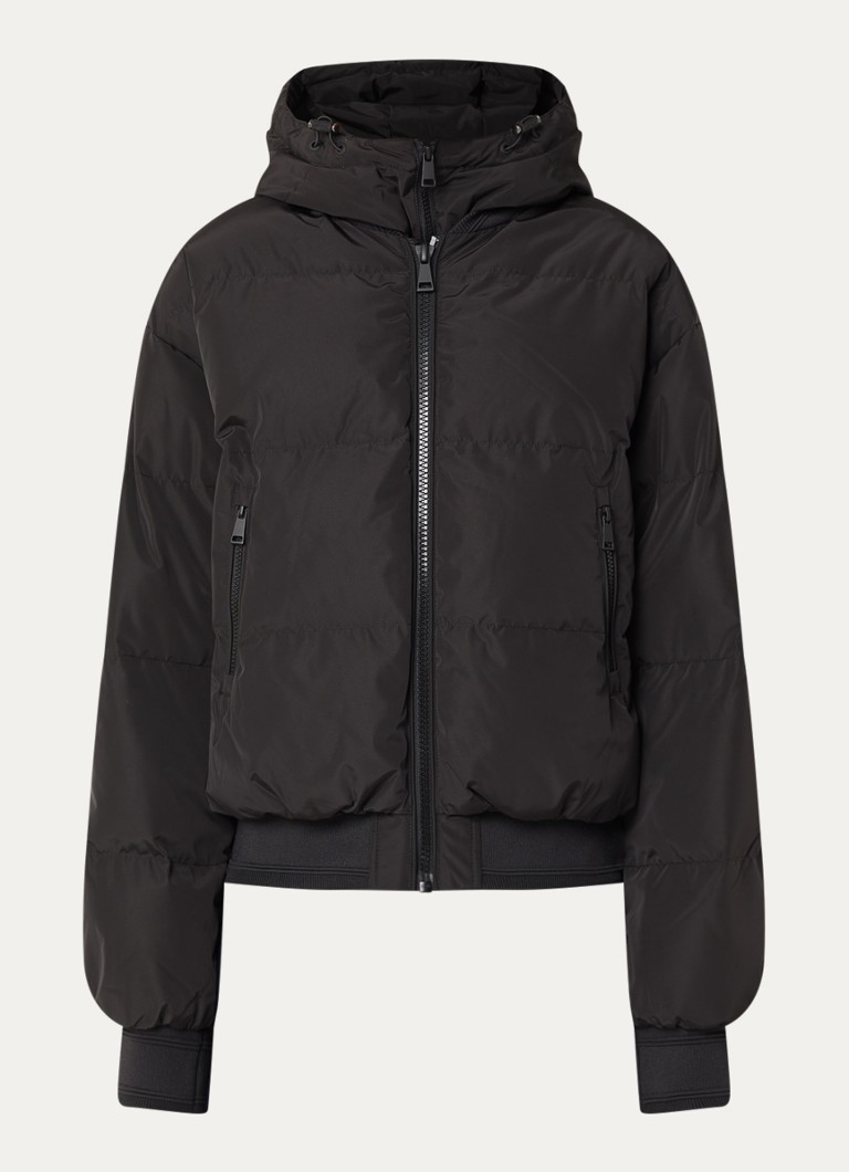 Airforce Dames Bree pufferjack met ritszakken en afneembare capuchon in de kleur Zwart, maat: S