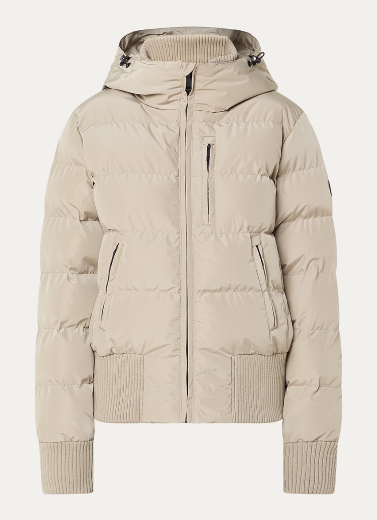 Airforce Dames Tate gewatteerd bomberjack met capuchon en waterafstotende coating in de kleur Creme, maat: XL