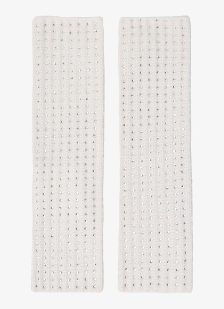 Maje Dames Handschoenen met strass in de kleur Beige