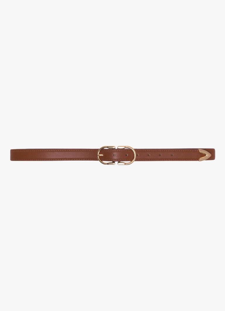 Maje Dames Riem van leer in de kleur Camel