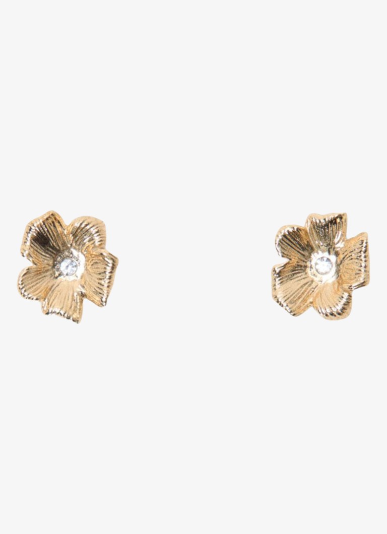 Maje Dames Nflowerpuce oorknopjes van messing in de kleur Goud