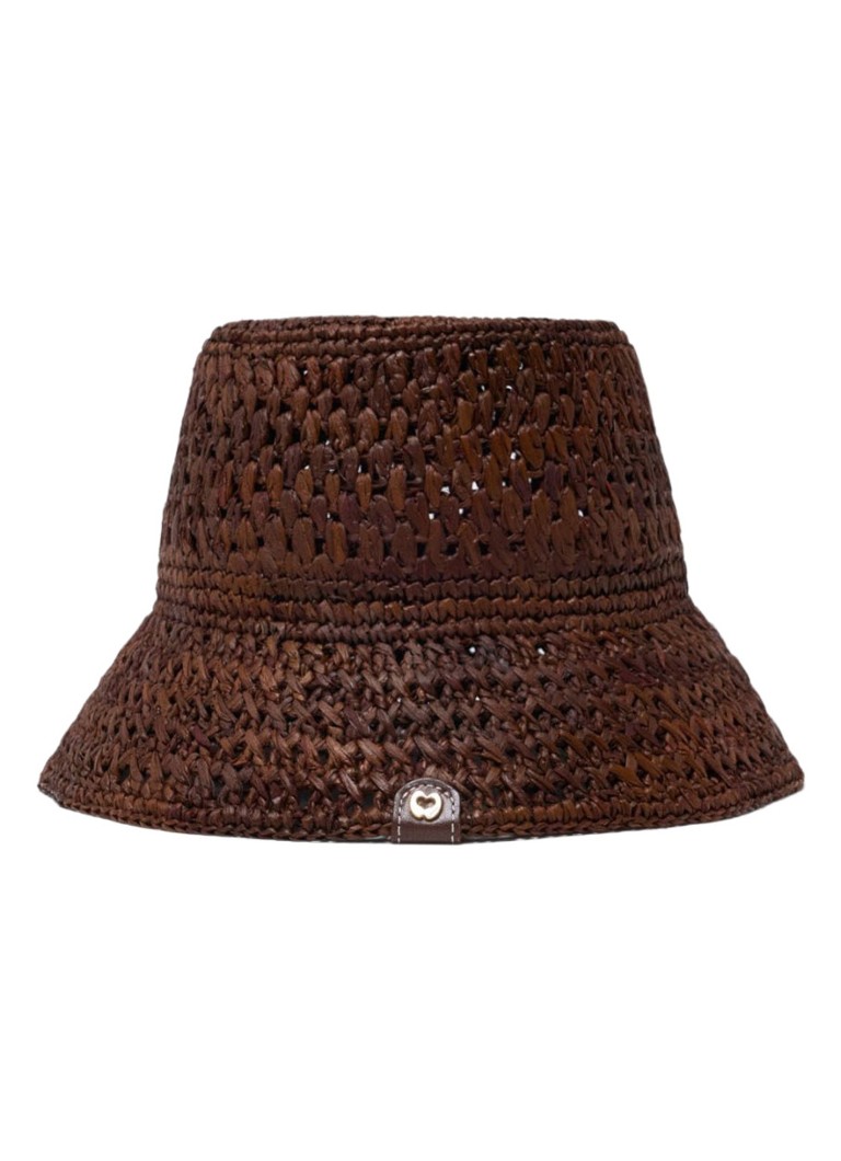 Maje Dames Bucket hoed van raffia in de kleur Bruin