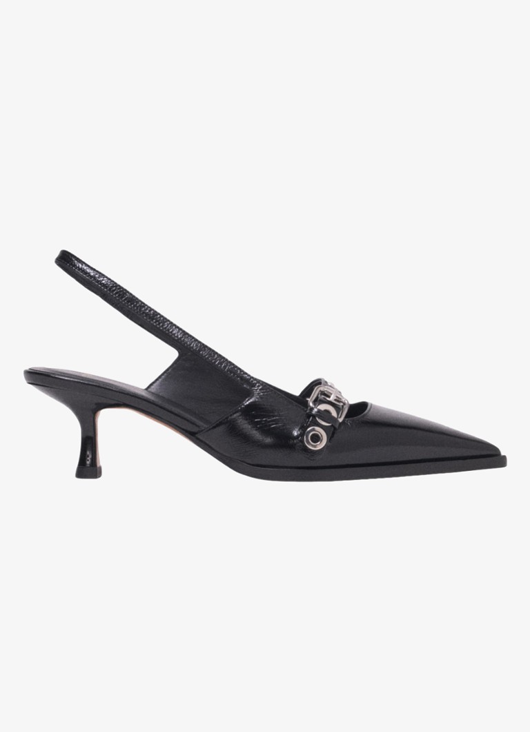 Maje Dames Slingback van leer in de kleur Zwart