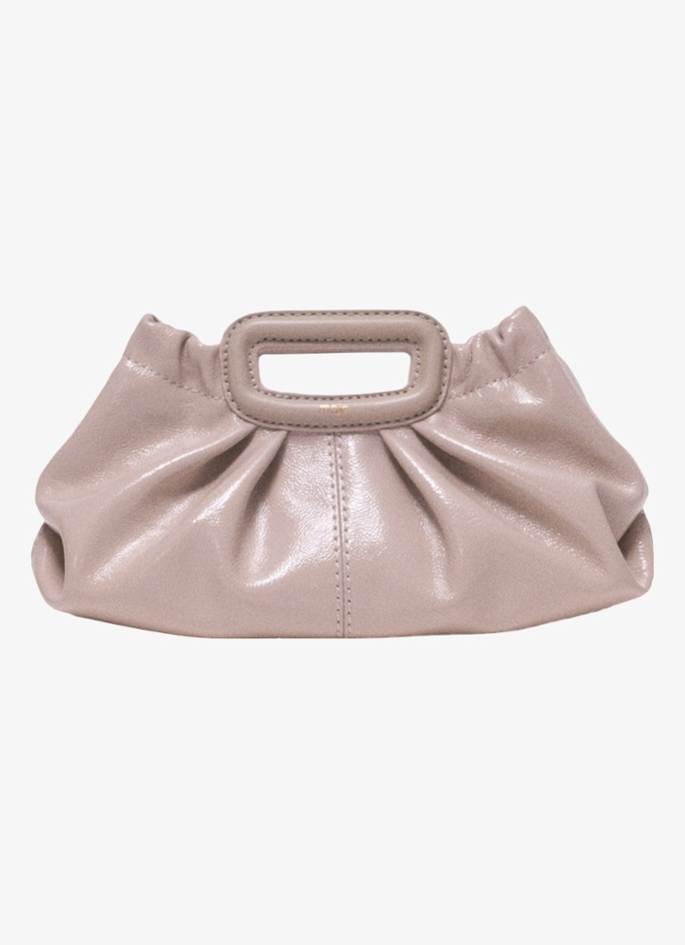 Maje Dames Clutch van lakleer in de kleur Beige
