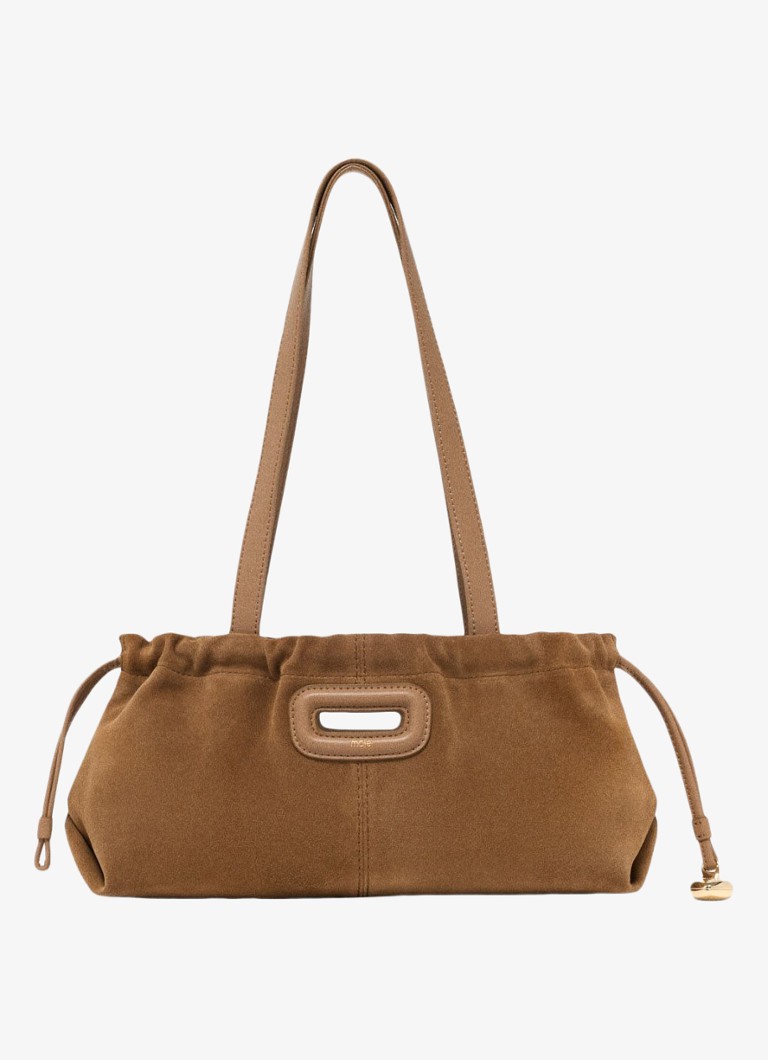 Maje Dames Schoudertas met hanger in de kleur Camel