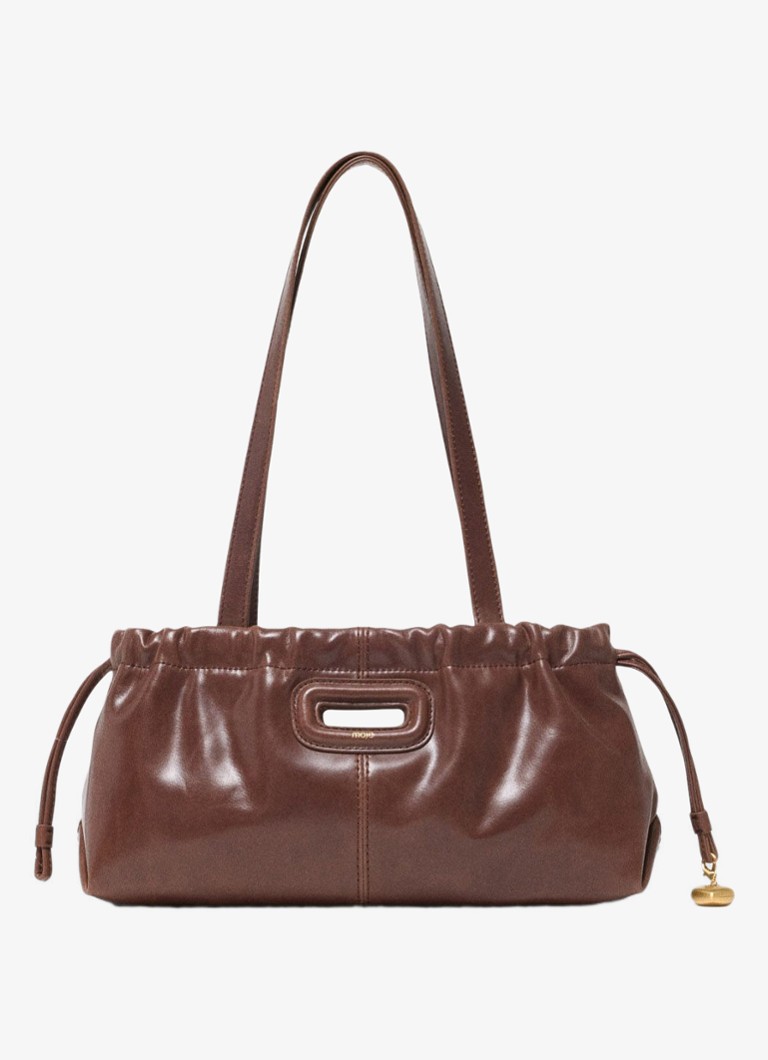 Maje Dames Schoudertas met logo in de kleur Bruin
