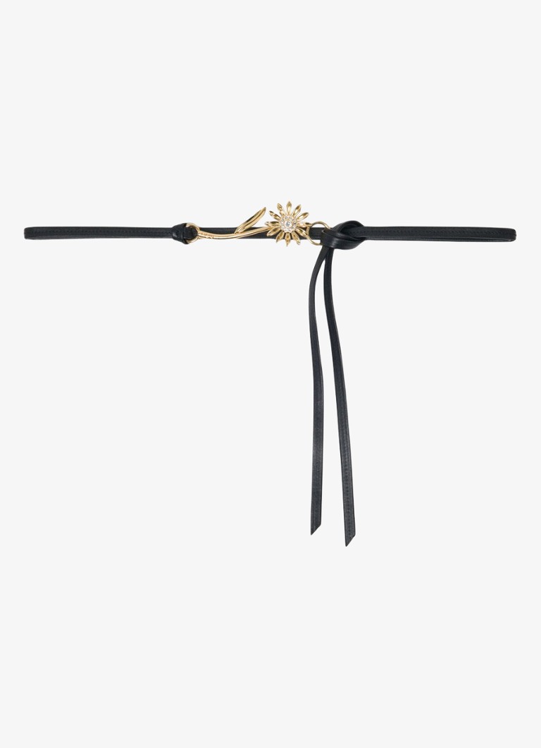 Maje Dames Riem van leer met strass in de kleur Jeans