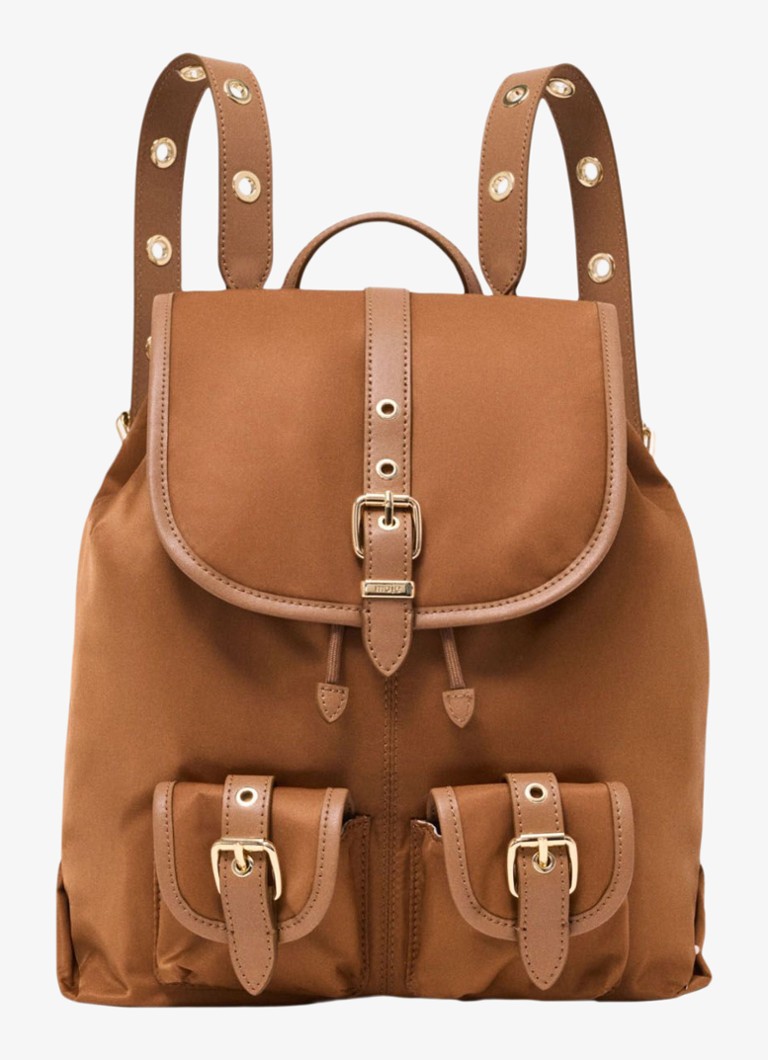 Maje Rugtas van leer en nylon Camel - Deal
