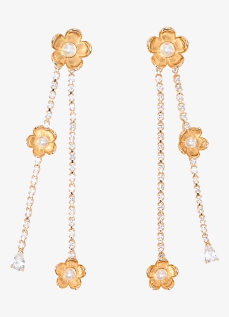 Maje Dames Oorsteker met strass in de kleur Goud