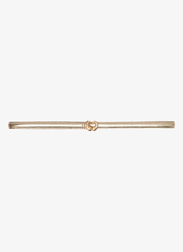 Maje Dames Riem van leer met metallic finish in de kleur Goud