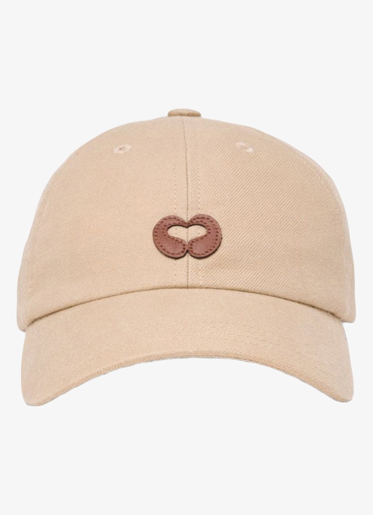 Maje Dames Linnen blend pet met logo in de kleur Beige