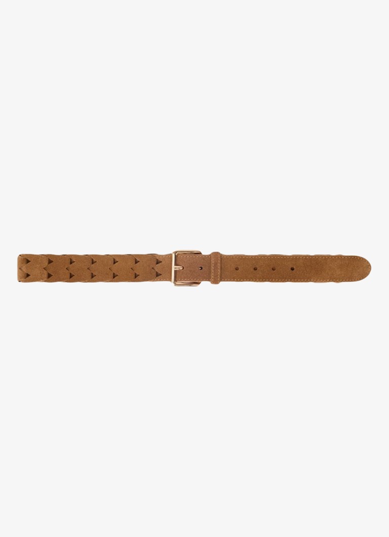 Maje Dames Gevlochten riem van suède in de kleur Camel