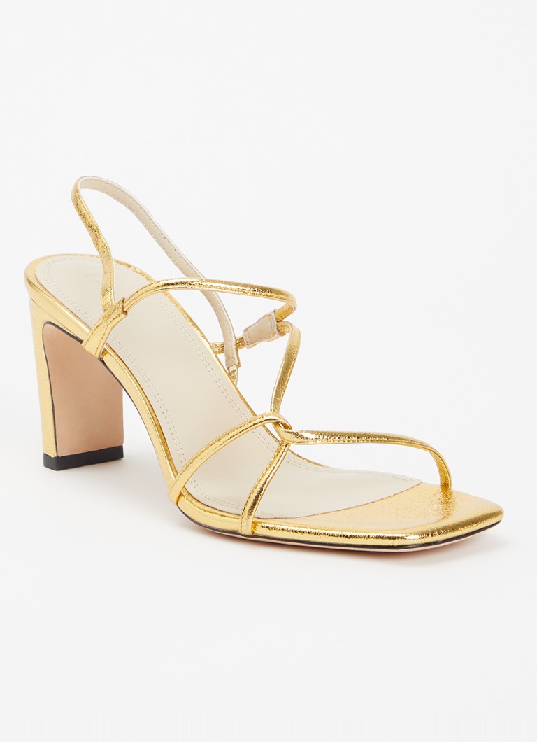 Sandro Dames Sandalette van schapenleer met metallic finish in de kleur Goud