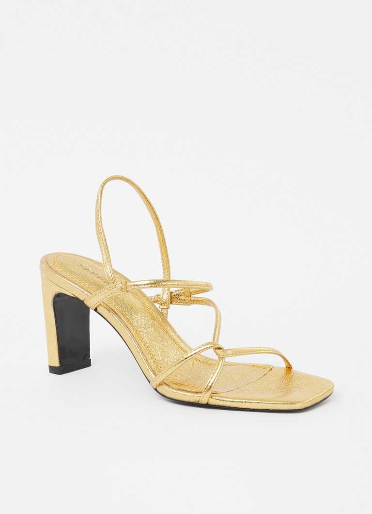Sandro Dames Sandalette van schapenleer met metallic finish in de kleur Goud