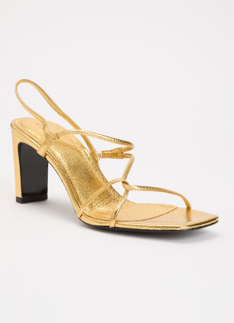 Sandro Dames Sandalette van schapenleer met metallic finish in de kleur Goud