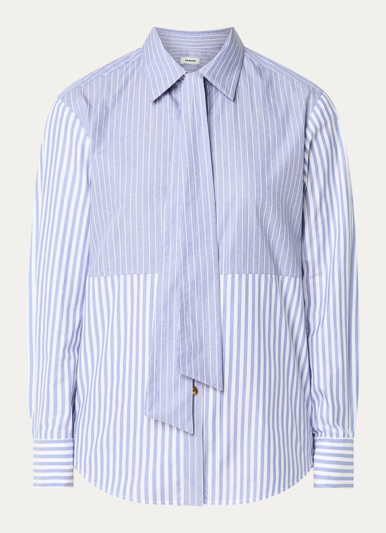 Sandro Dames Blouse met streepprint in de kleur Blauw