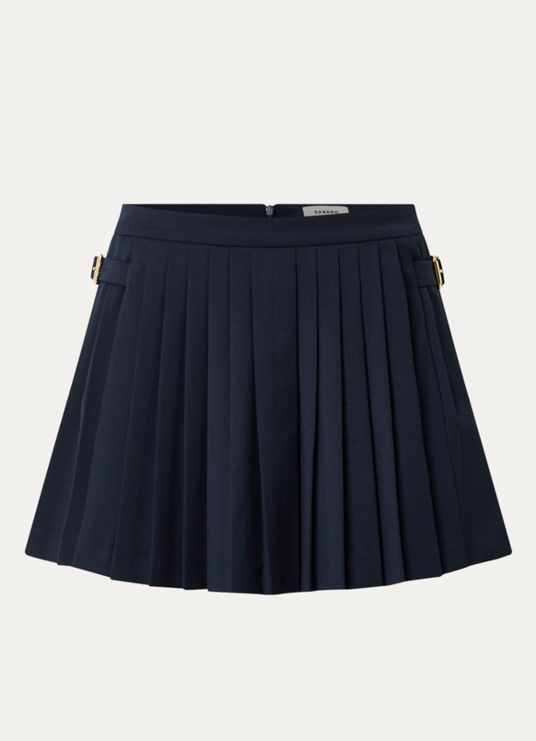Sandro Dames Mini broekrok met plissé in de kleur Donkerblauw