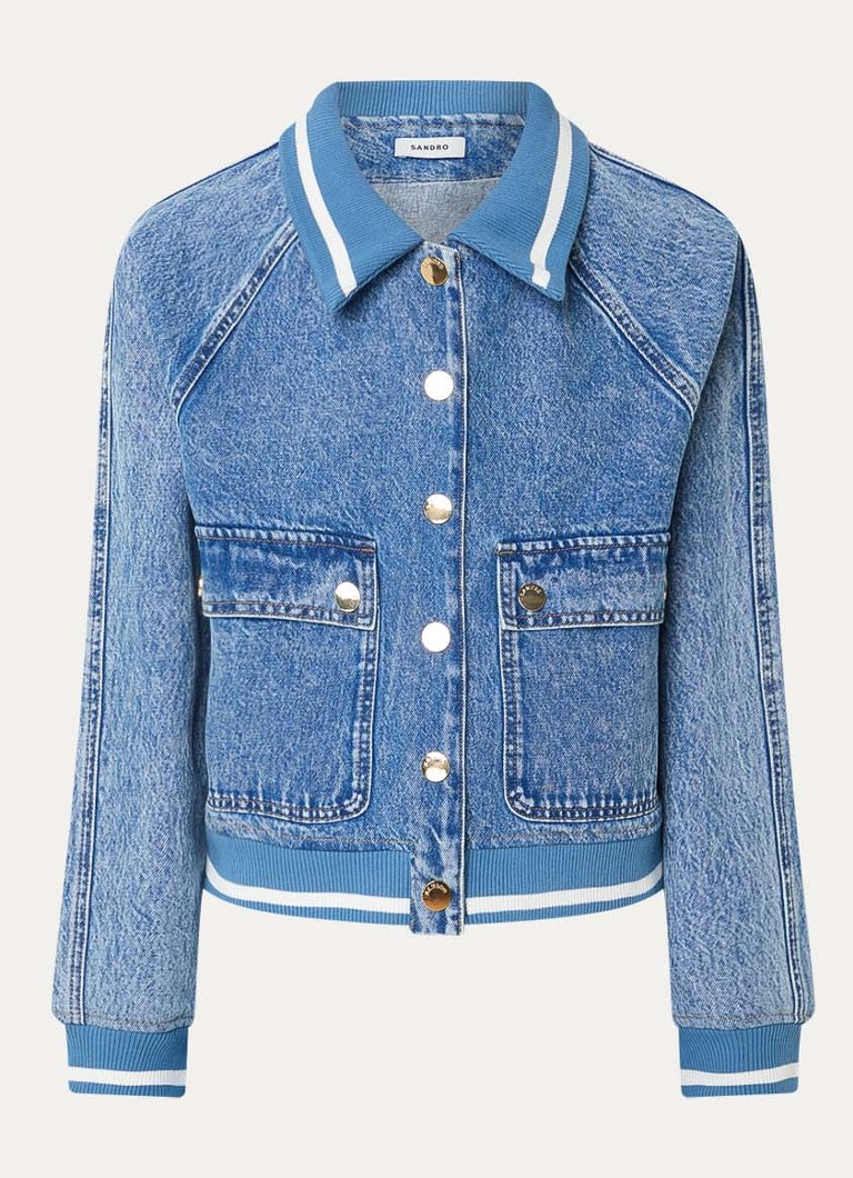 Sandro Dames Spijkerjas met klepzakken in de kleur Indigo