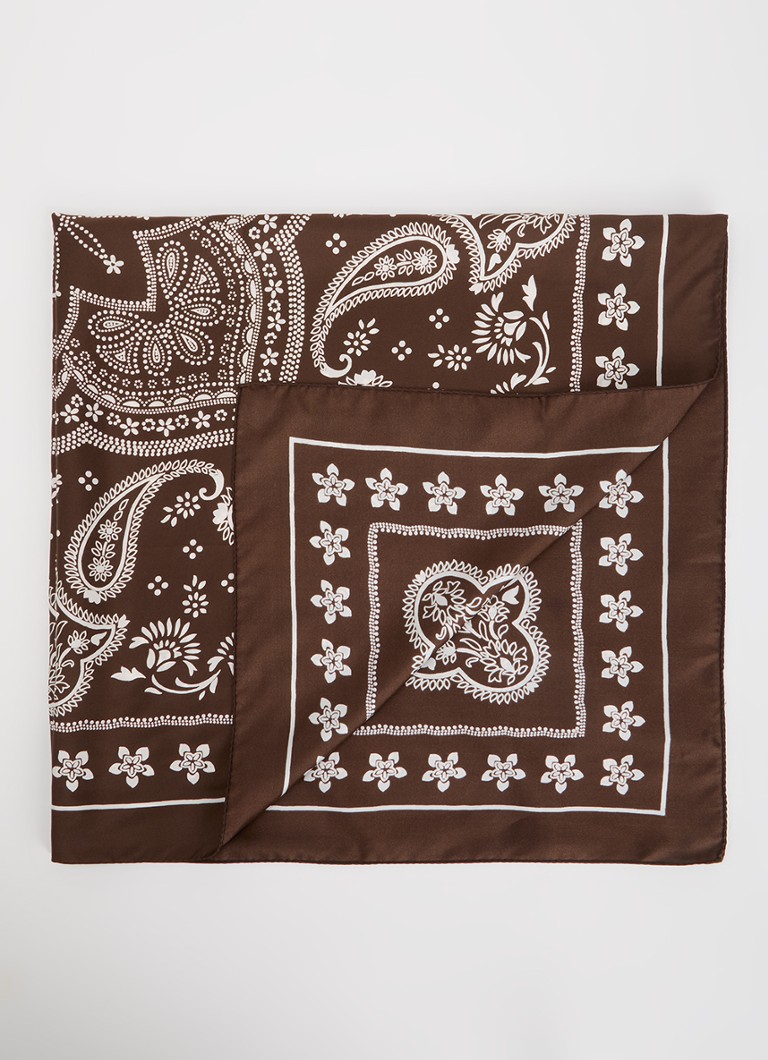 Sandro Dames Foulard sjaal van zijde in de kleur Donkerbruin