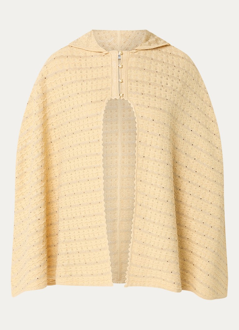 Sandro Dames Top met strass en capuchon in de kleur Lichtgeel
