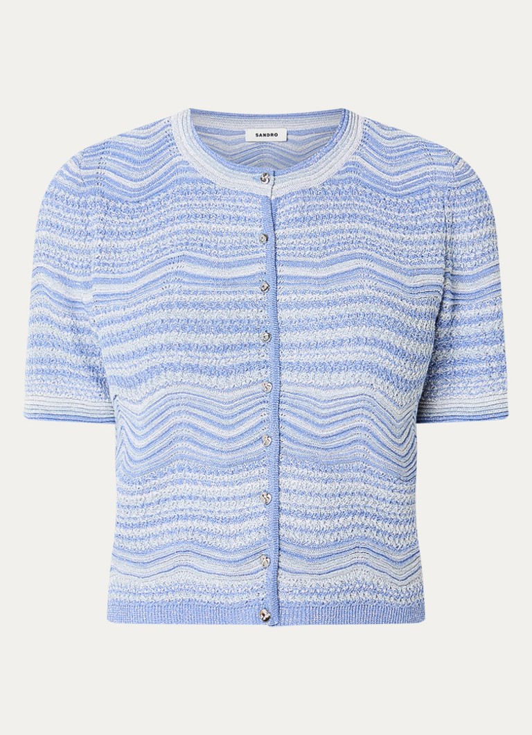 Sandro Dames Fijngebreide top met strass in de kleur Staalblauw