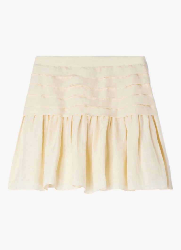 Sandro Dames Mini rok met plooien in de kleur Vanilla / Geel