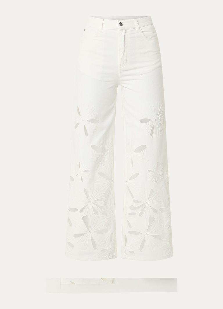 Sandro Dames Mid waist straight leg jeans met gekleurde wassing in de kleur Wit
