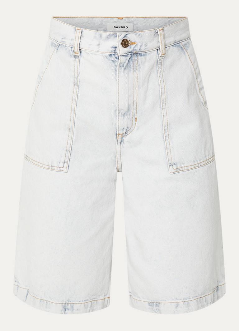 Sandro Dames Mid waist wide fit korte broek in de kleur Indigo