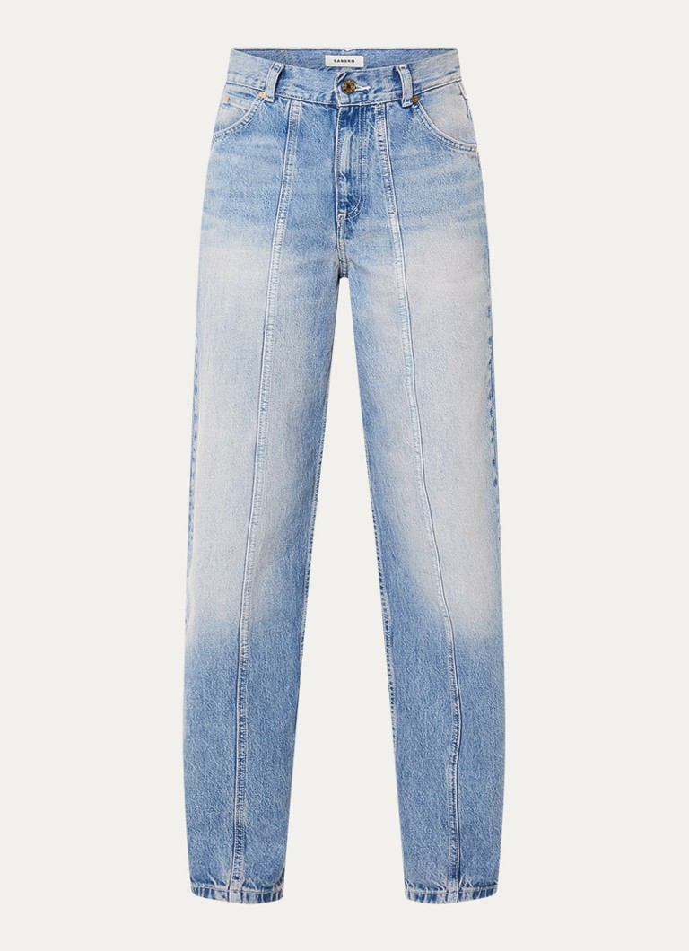 Sandro Dames High waist balloon fit jeans met lichte wassing in de kleur Indigo
