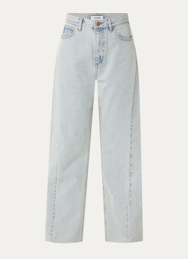 Sandro Dames High waist loose fit jeans met lichte wassing in de kleur Indigo