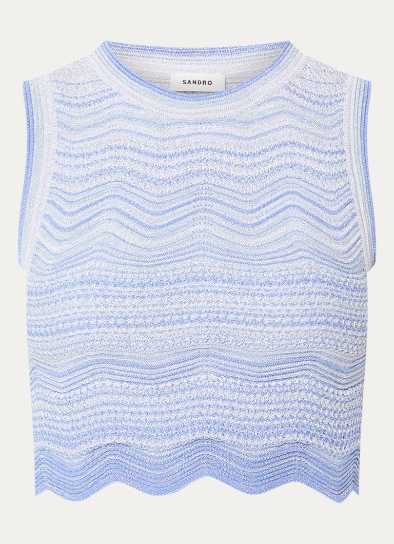 Sandro Dames Top met strass in de kleur Blauwgrijs