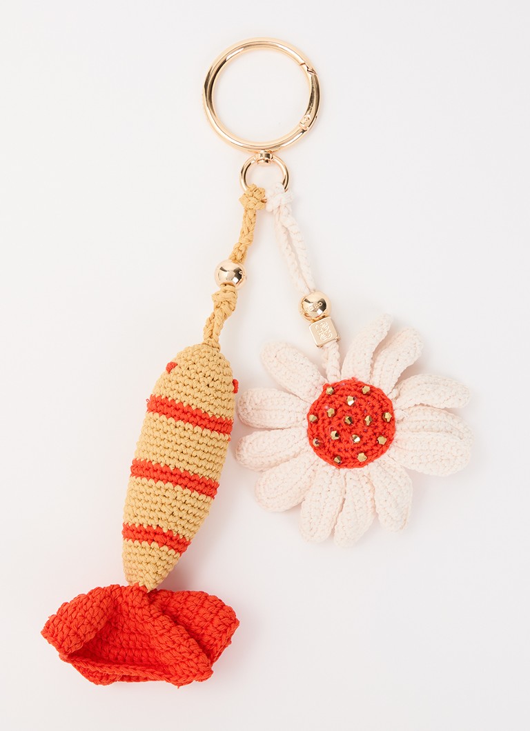 Sandro Dames Sleutelhanger van crochet in de kleur Oranjerood