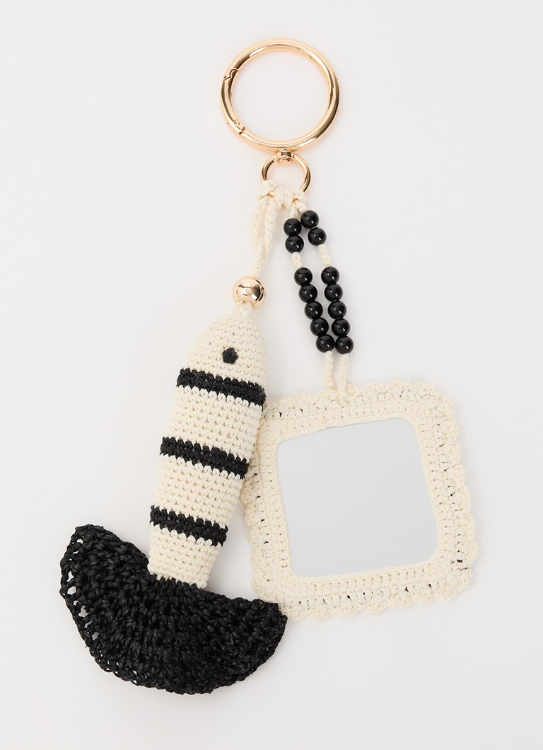 Sandro Dames Sleutelhanger van crochet in de kleur Zwart