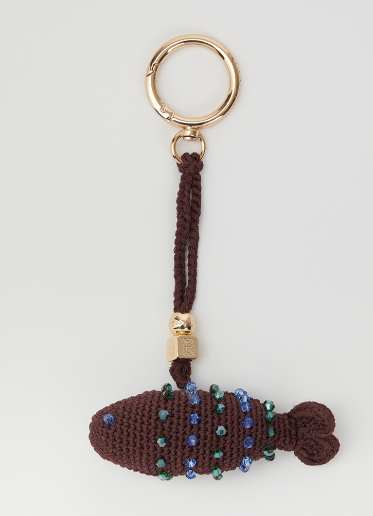 Sandro Dames Sleutelhanger van crochet in de kleur Bruin