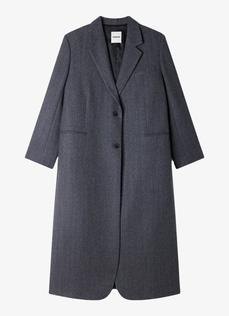 Sandro Dames Trenchcoat met stippenprint in de kleur Dark Grey / Grijs