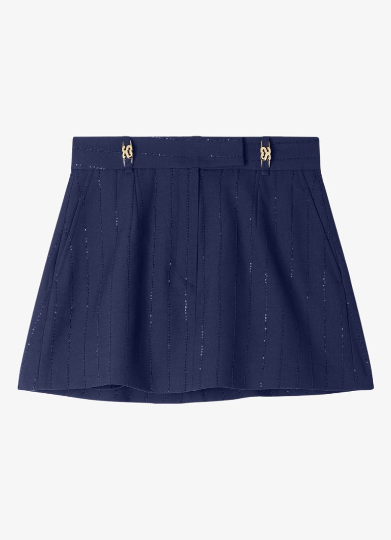 Sandro Dames Broek rok met streep detail en zakken in de kleur Dark Navy / Blauw
