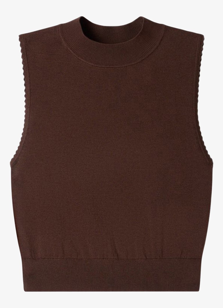 Sandro Dames Crop top met stretch in de kleur Bruin