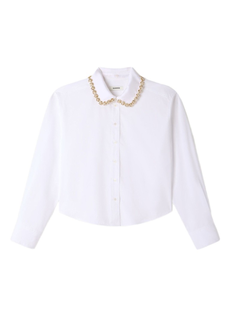 Sandro Dames Blouse met strass in de kleur Wit