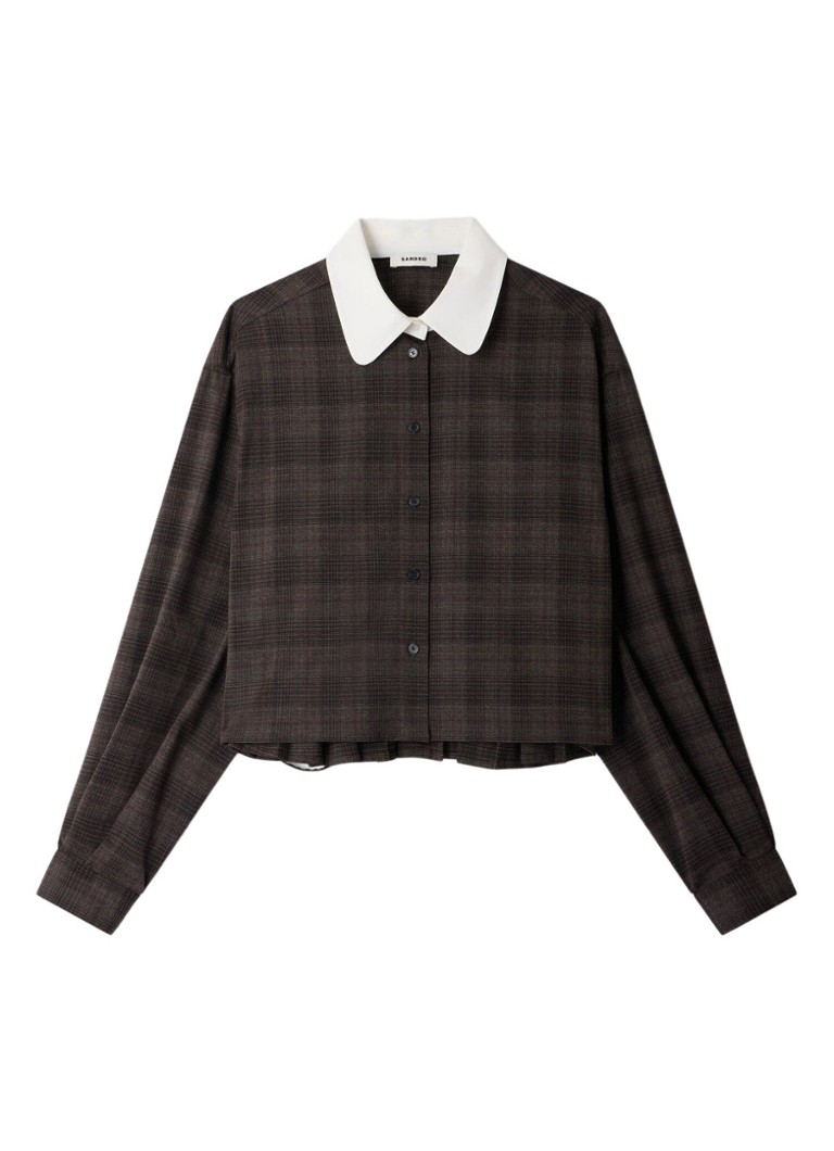 Sandro Dames Blouse met ruitdessin in de kleur Bruin