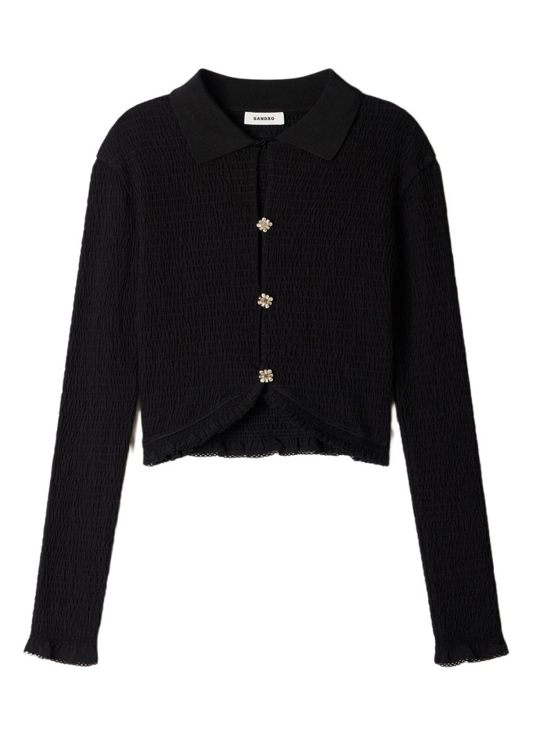 Sandro Dames Vest met structuur in de kleur Zwart