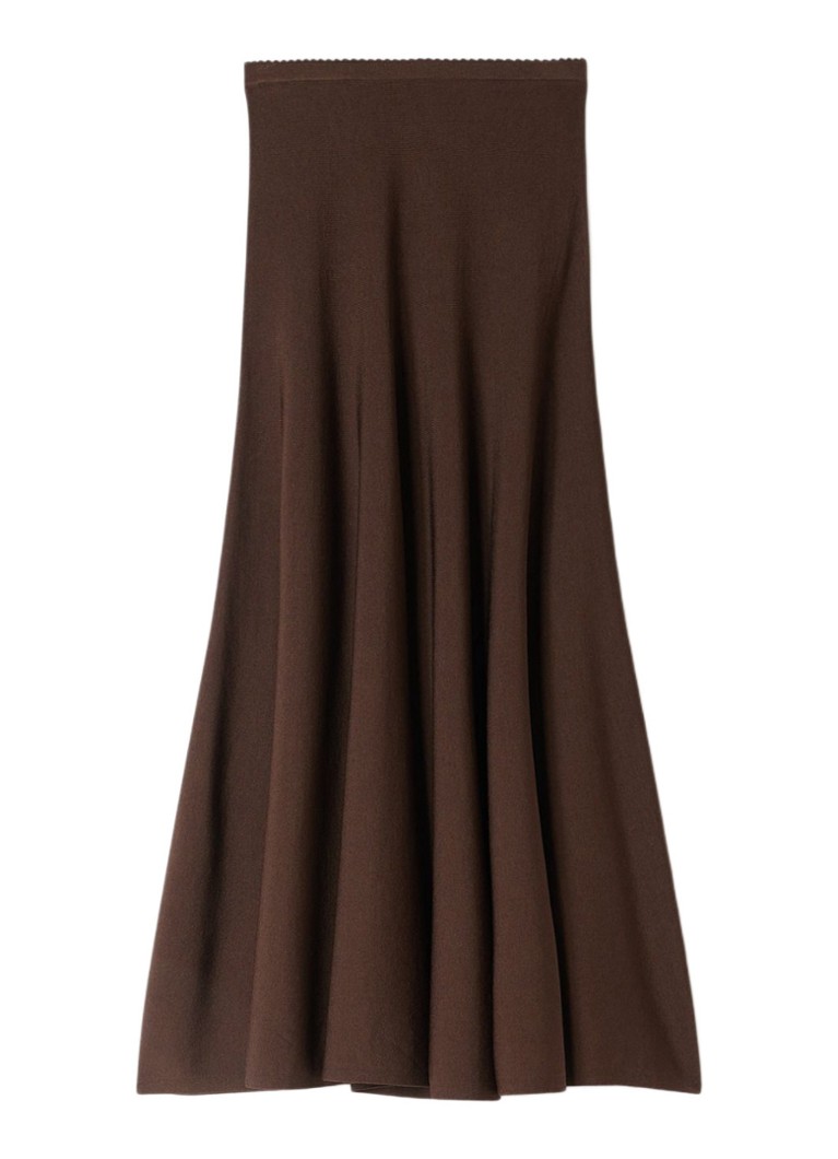Sandro Dames Midi rok met plooien in de kleur Bruin